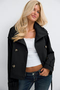 Short Belted Trench Coat i svart