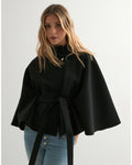 Jacket High Neck Poncho i svart